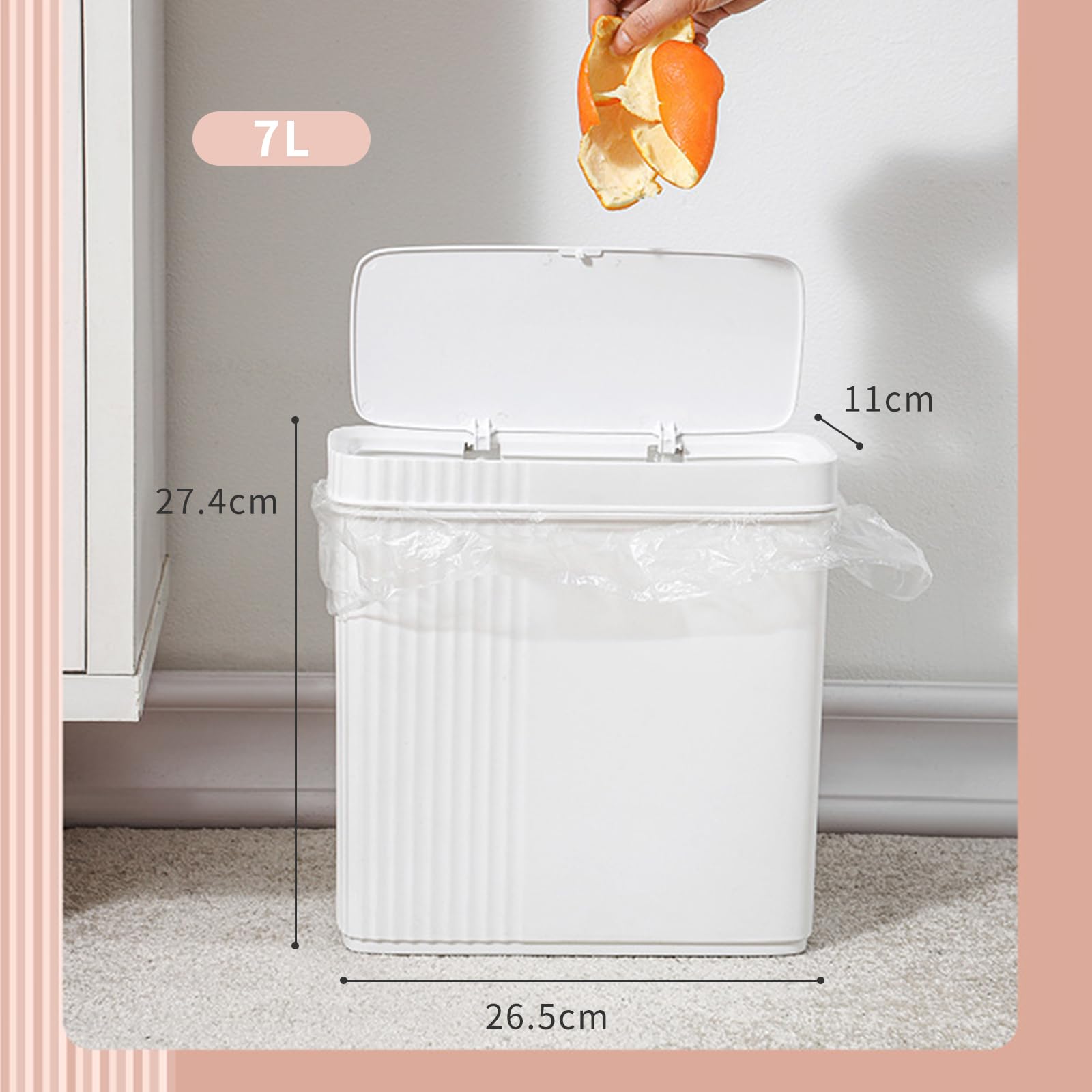 Amazon｜ETRAVEL ゴミ箱 ふた付き 7L おしゃれ スリム ごみ箱 省